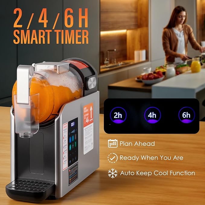 New Upgrade Smart 6 Presets Slushie Machine for Home & Frozen Drink Maker | 68oz Color Touch Screen Slushy Machine for Home with 2/4/6H Smart Timer & Self-Cleaning, DIY Soft Serve Ice Cream Machine