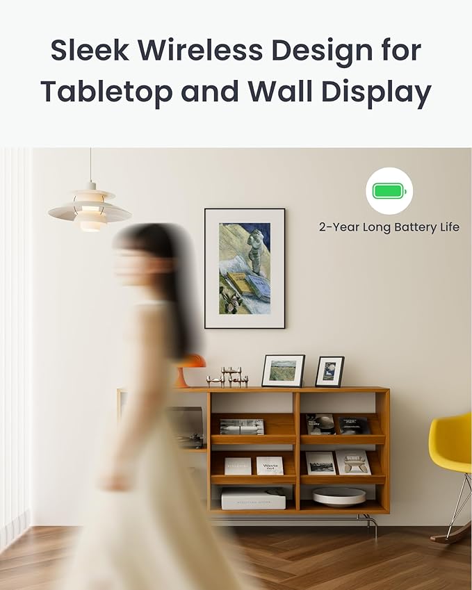 SwitchBot AI Art Frame 13.3'', Electronic Ink Picture Frame, Wireless Digital Photo Frame, Long Battery Life, Alexa Compatible, Wall Decoration, Home Décor, AI-Generated Art, Gift for Art Lovers