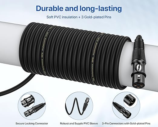 XLR Cables 6 Ft 4 Packs - Male to Female Microphone Cable with 3-Pin Balanced Shielded XLR Speaker Cables Mic Cable