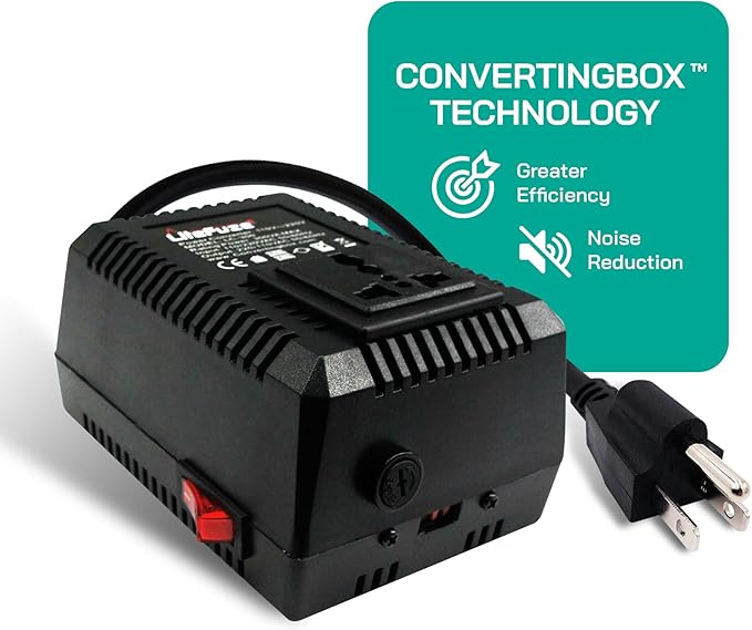 LiteFuze 500 Watt Step Up/Step Down Travel Voltage Converter, 220/110v to 110/220v converter with Type B Plug – Compatible with Hair Straightener, Camera, Laptop & More