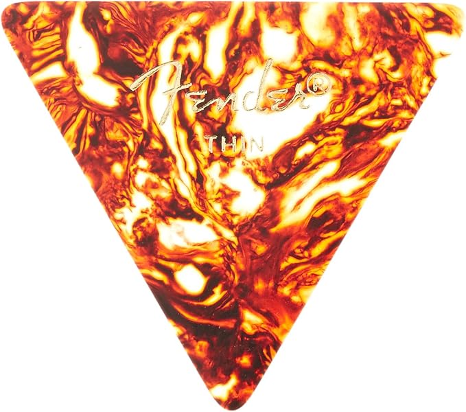 Fender Classic Celluloid Guitar Picks 355 Shape, Tortoise Shell, Thin, 72-Pack