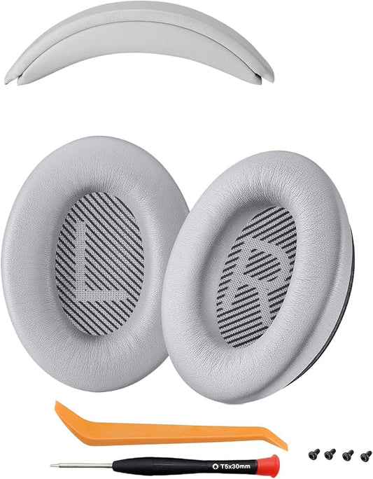 Ear Cushions and Headband Cushion Foam for Bose QuietComfort 45 (QC45) Headphones Accessories Easy to Install （45） (（45-Sandstone）)