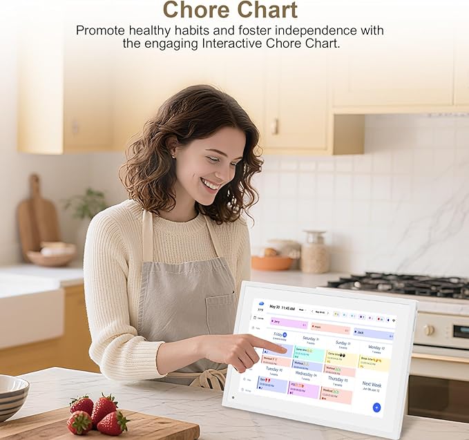 10.1 inch Wall Planner Digital Calendar & Chore Chart, Smart Touchscreen Interactive Display for Family Schedules, Hearth Display Digital Calendar, Great for Organizing Your 2026 Year