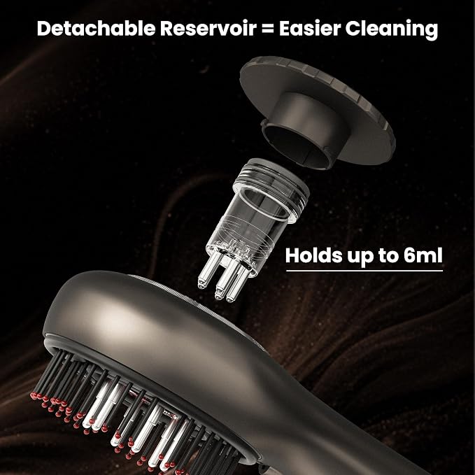 5-in-1 Scalp Massager Hair Brush, Oil Applicator，Electric Hair Brushes for Hair Growth, Hair Oil Dispenser, Scalp Massager, IPX7 Waterproof, Portable for Men & Women Home & Travel