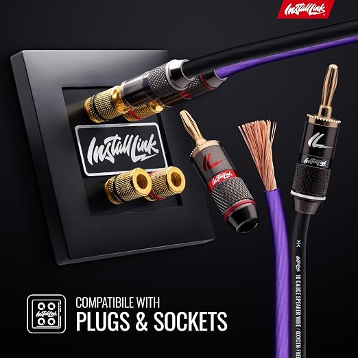 Install Link 10 AWG Gauge Speaker Wire Cable (OFC) Stereo, Car or Home Theater (50 Feet)