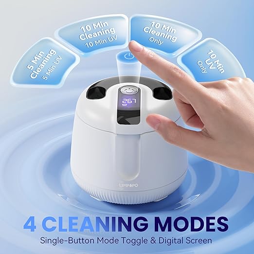 Ultrasonic Retainer Cleaner Machine 48kHz, Dental Cleaning Pod, Ultrasonic Retainer Cleaner for Dentures, Aligners, Mouth Guards, Toothbrush Heads and Jewelry with 200ML Capacity, LAB Supply | Gentle cleaning action works well on mouth guards, toothbru...