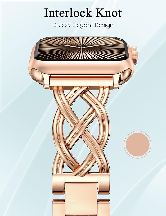 TOYOUTHS Dressy Bracelet Compatible with Apple Watch Bands 38/40/41/42/44/45/46/49mm Women, Celtic Stainless Steel Metal Fancy Nice Pretty Strap for iWatch Series 11 10 9 8 7 6 5 4 Ultra/SE 3 2 1