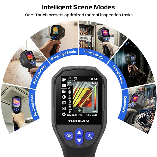 Thermal Imaging Camera, Dual-Light Infrared Thermal Camera for Home Inspection | 240×240 TISR Thermal Imager IR Camera, Smart Modes, 25Hz and -4°F to 1022°F for Water Leaks, HVAC, Electrical, Plumbing