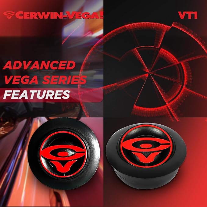 CERWIN-VEGA! VT1 1" Vega 180 Watts 4 Ohm Silk Dome Tweeters (Pair)