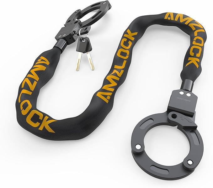 Electric Scooter Lock, 3FT / 91cm Bike Chain Lock Anti-Theft, Heavy Duty Push-to-Lock Security for E-Bike, Scooter & Bicycle