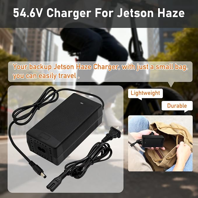 Adapter Charger Compatible with Jetson Haze JHAZE-BLK JHAZE-BLK-OB JHAZE-CAN-BLK JHAZEBLK 48V 7.5Ah Li-ion Battery Model PJHAZE-CH 54.6VDC 2A Power Supply Cable Cord PSU