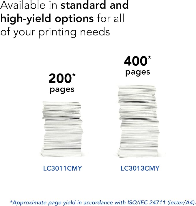 Brother Printer LC3013C Single Pack High Cartridge Yield Up to 400 Pages LC3013 Ink Cyan