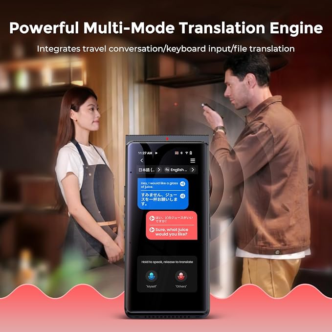 Innioasis PR1 AI Voice Recorder, Transcription & Translation with AI, 3.99 inch 64GB Smart Summarize, Offline AI Processing Note Taker for Meeting & Lectures, Translation for Business Travel, Black