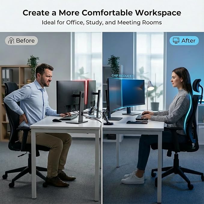 2-Pack Universal Magnetic Monitor Connection Bracket Compatible with All Computer Monitors Curved and Flat Screen Adjustable Magnetic Monitor Alignment Tool with Strong Adhesive