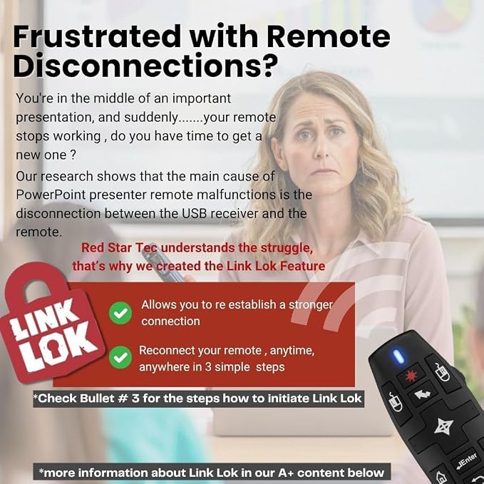 PR-820 Presentation Clicker for Mac – Smartboard Remote PowerPoint Clicker with Laser Pointer & Air Mouse, Compatible with Keynote, Google Slides, MacBook & PC