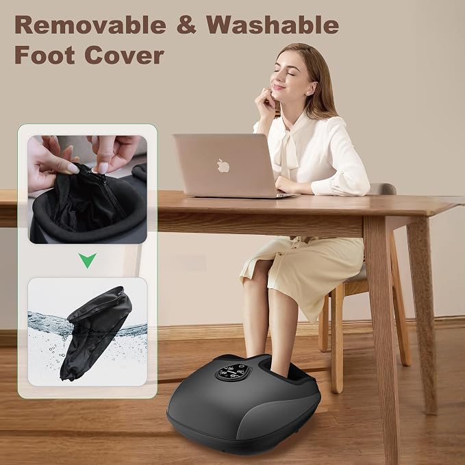 Heycool Shiatsu Foot Massager with Heat, Deep Kneading, Compression & Vibration Foot Massager Machine with Remote Control, Fits Size 13 for Home Relaxation, Office Workers & Seniors