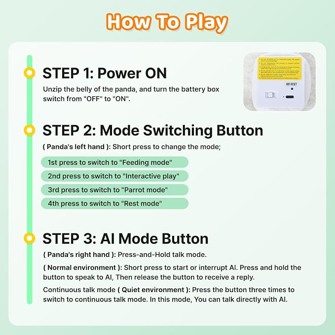 Golabs PT1 Plush AI Robot Panda Toy for Kids 3+,Interactive Companion Pet with 64 Languages, APP w/ 10 Roles Powered by GPT-4o, Voice & Touch Interaction, Real Blinking Eyes, Smart Gift for Boys Girls