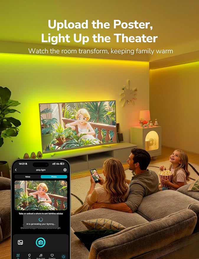 Lepro S1 AI LED Strip Lights for Bedroom - 32.8ft Smart RGB Light Strips with IC and Rainbow Chasing Effects, Color Segment DIY, Personalized Al Lighting Designer, No Remote, 2.4G Wi-Fi & Bluetooth