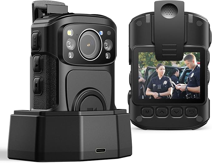 BOBLOV B4K5 256GB 4K Body Camera,3400mAh IP68 Waterproof GPS Police Body Cams for 11Hrs Video Record, Provide Charging Dock, Night Vision Video Camcorder for Personal, Guard Civilians(256GB)