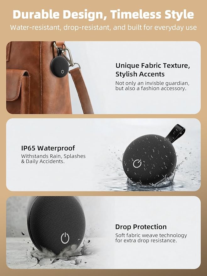 Air Tracker Smart Tags iOS & Android-4 Packs, Bluetooth Key Finder Locator with Sound, IP65 Waterproof Tracking Device, Replaceable Battery Item Finder for Luggage, Keys, Wallets, Backpack