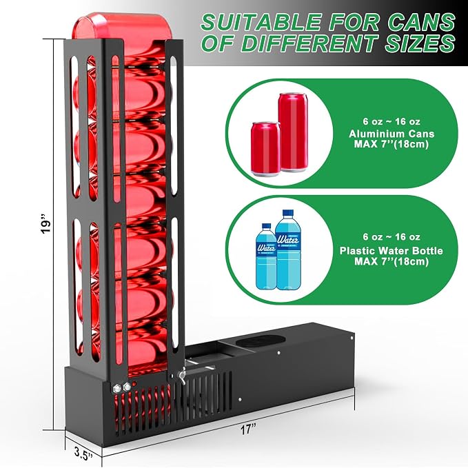 Electric Can Crusher, Automatic Can Smasher Fills in 8 Cans at a Time, Heavy Duty Can Crushers for Recycling 12oz & 16oz Aluminum Seltzer, Cola, Soda, Beer Cans and Plastic Bottles