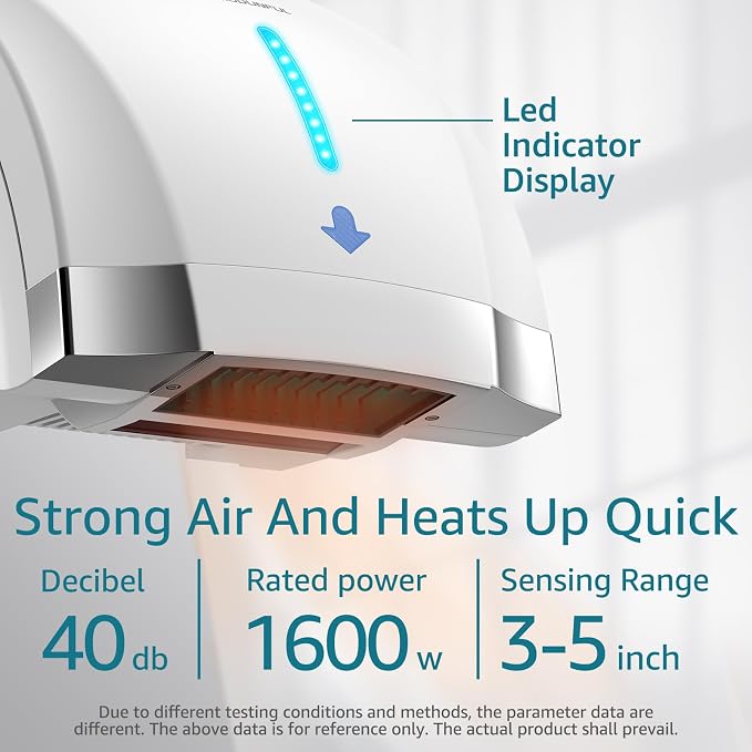 modunful Commercial Hand Dryer & Soap Dispenser Set for Bathrooms