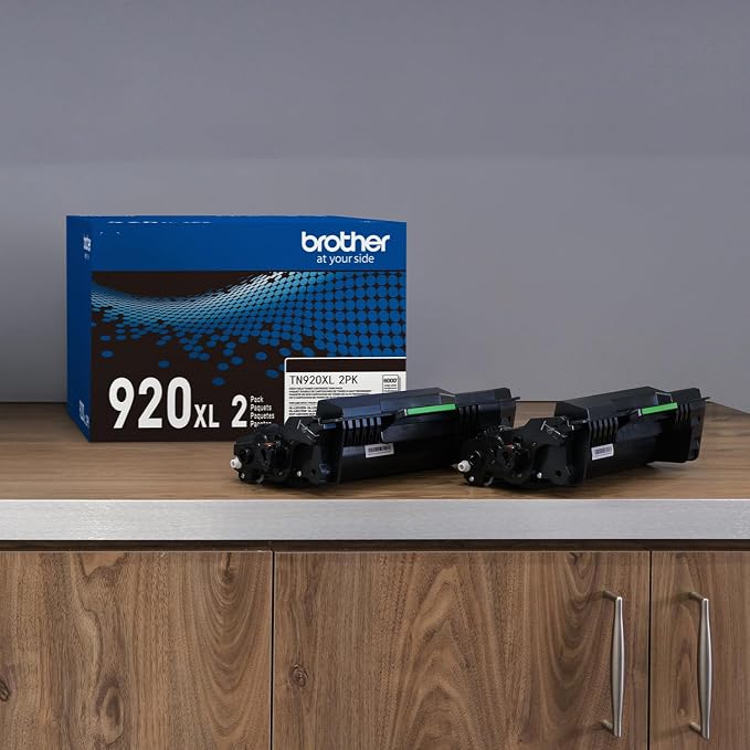 Brother Genuine TN920XL High-Yield Black Toner Cartridge 2-Pack for Professional Business Laser Printers, 12,000 Pages per Cartridge, Compatible with HL-L5210DW, HL-L6210DW Series