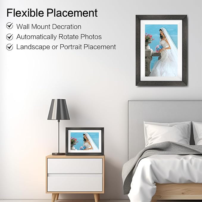 Frameo Digital Photo Frame,10.1 Inch WiFi Smart Digital Picture Frame with HD IPS Touch Screen,Auto-Rotate,Send Pictures from Anywhere via Frameo APP,Gifts for Mom