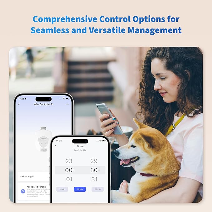 Aqara Water Leak Sensor 3 Pack and Smart Valve Controller T1 Kits,Supports App Remote Control Shutoff and Notifications,Works with HomeKit,Alexa,Google,IFTTT