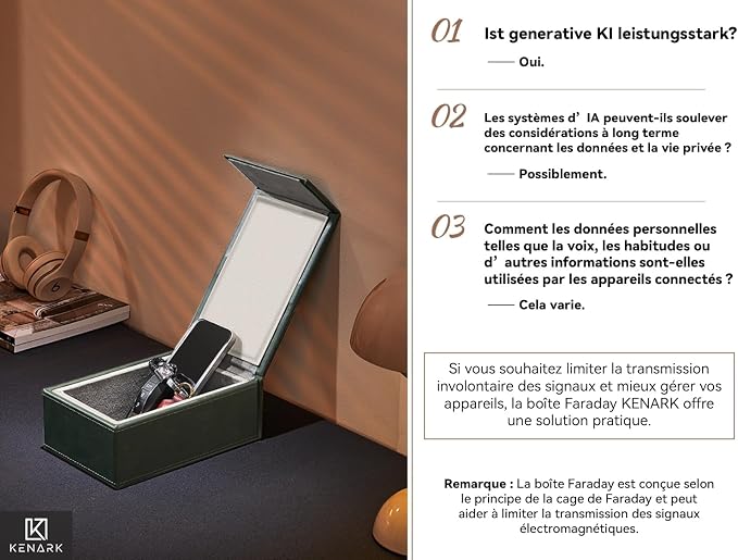 KK7 Faraday Box for Key Fobs, Signal Shielding Storage | Signal Shielding • Magnetic Closure • Modern Storage Design • Home & Office Use