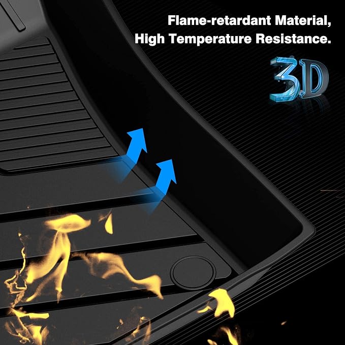 T TGBROS Floor Mats Custom Fit for Toyota CHR 2018-2023 All-Weather Floor Carpet Liners TPE 2 Row for CHR Accessories Non-Slip Heavy Duty Odorless Black
