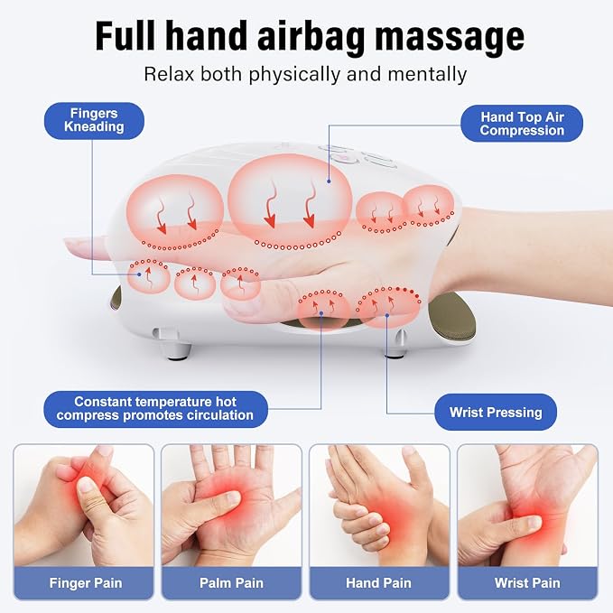 cotsoco Electric Head Massager & Hand Massager with Heat and Compression for Arthritis and Carpal Tunnel
