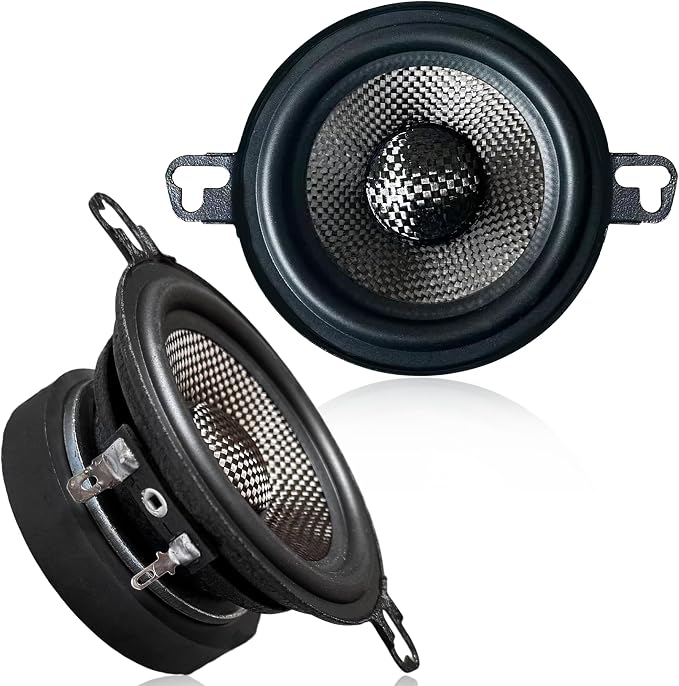 Warzone 2X WZ37PTi 3.5-Inch Super Mid Range Speaker Pair, 4 Ohm, 200W Max, 60W RMS Max, 90dB Sensitivity, Ferrite Magnet, Glass Fiber Cone with Rubber Edge for Pro Car Audio