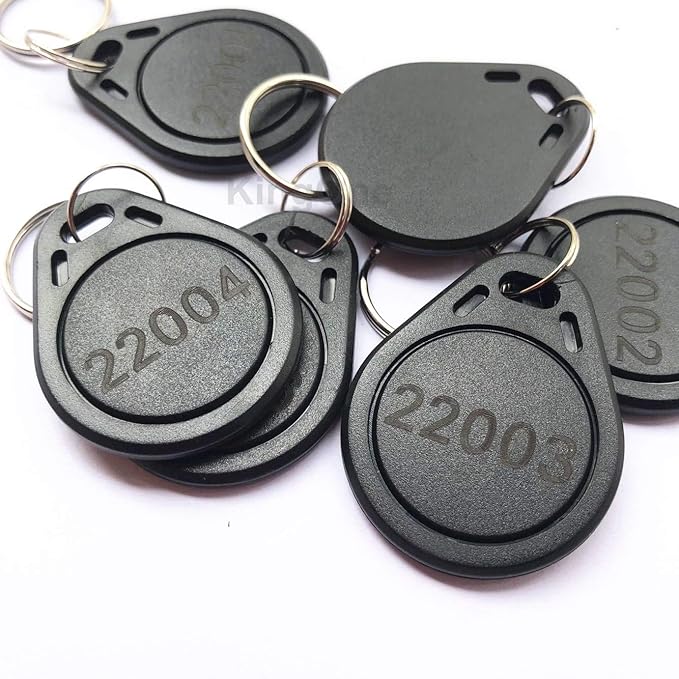 KINGONE 100pcs 26 bit Keyfobs Proximity Fob Works with Prox Key ISOProx 1346 1386 1326 H10301 Format Readers. Works with The vast Majority of Access Control Systems (Black)