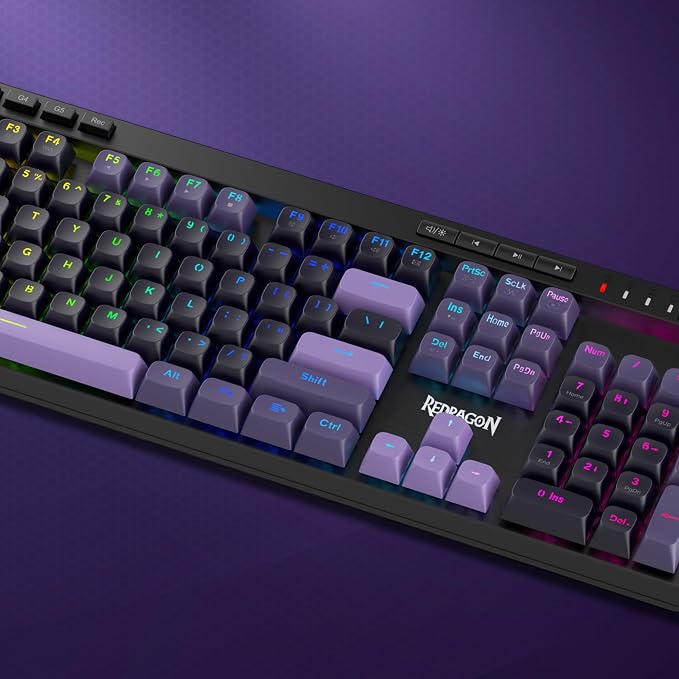 Redragon K580 HE Rapid Trigger Gaming Keyboard, 100% 104 Keys Wired Mechanical Keyboard w/Hyper-Fast Actuation, 8K Hall Effect Magnetic Switch, Dedicated Media Controls, Onboard Macro Recording