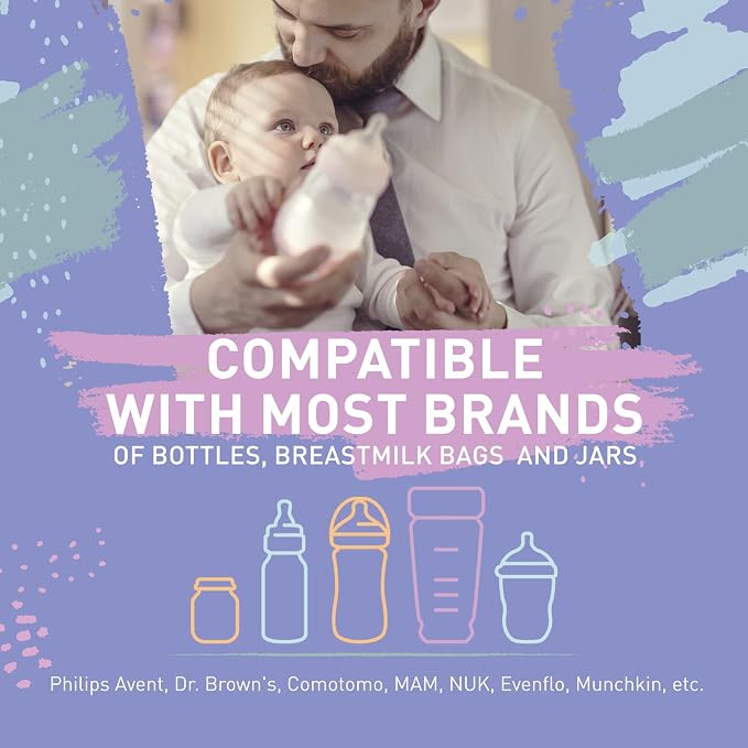 Double Bottle Warmer and Sterilizer, Baby Bottle Warmer for Breastmilk and Formula, Fast Heating with Adjustable Timer, Keep Warm Mode