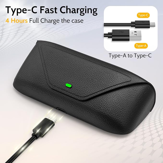 Magnetic Charging Glasses Case Compatible with Ray-Ban Meta Smart Glasses (Gen 1/2), 3000mAh Portable Power Bank Charger for RayBan Meta Wayfarer/Skyler/Headliner, Oakley HSTN, Blayzer/Scriber Optics