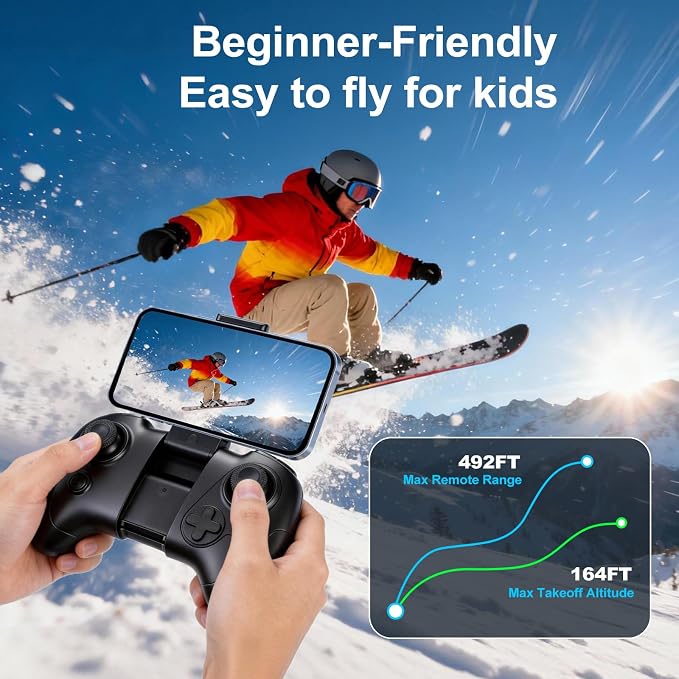 Ourlife Mini Drone with Camera 4K for Adults, RC Foldable FPV WiFi Live Transmission Drones for Children Beginners,36-Min Flight Time,Headless Mode, Trajectory Flight, Obstacle Avoidance, One Key Start/Landing(3 Batteries)