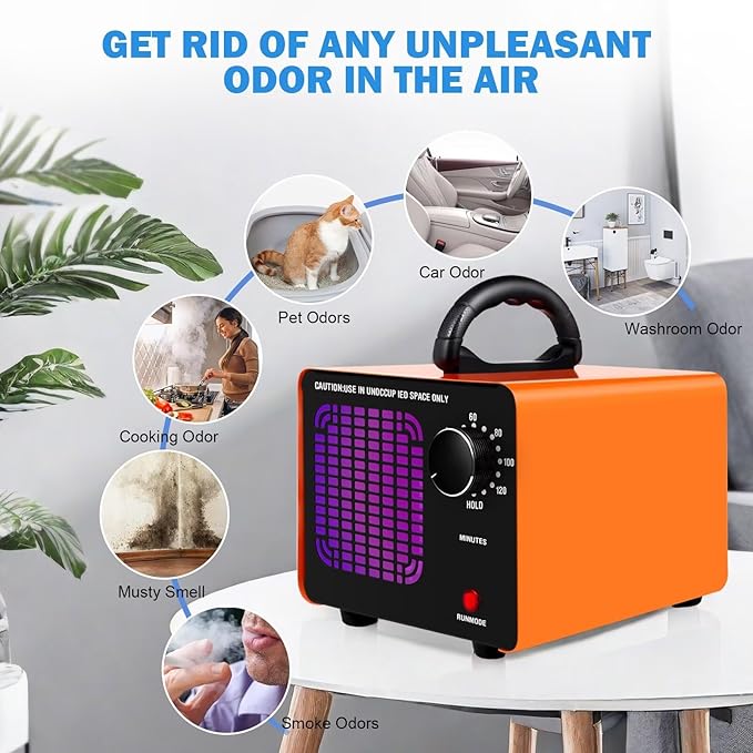 Ozone Generator 160,000mg/h, Ozone Machine Odor Removal Ozone Odor Eliminator Ozonator Air Ionizer Deodorizer for Home/Car/Smoke/Pet Odor
