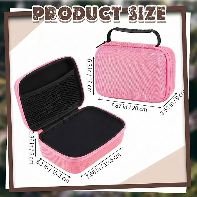 Relaxweex EVA Hard Case with Customizable Foam 7.8 x 6.3 x 3.5 Inch Protective EVA Carrying Case Shockproof Outdoor for Camera, Digital Products, Electronic Instruments with Knife, Pink