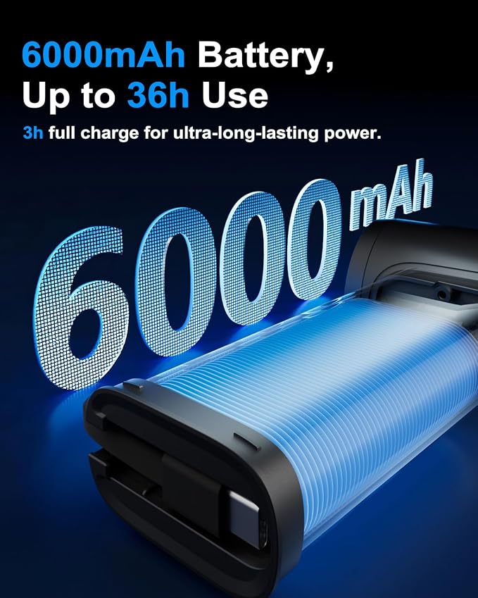 SOTHING Handheld Fan - Portable Fan with Charger Power Bank, 6000mAh Rechargeable18W Fast Charging, Type-C Input, 50000RPM High Speed Turbo Airflow for Travel Concerts Cruise Makeup, Black