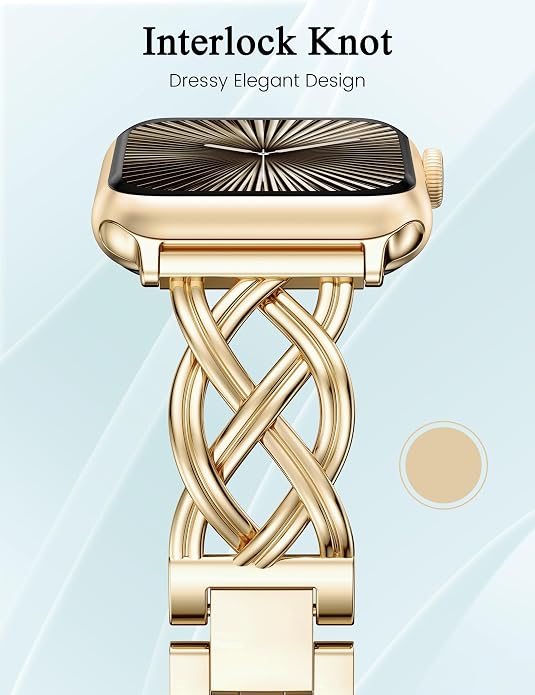 TOYOUTHS Dressy Bracelet Compatible with Apple Watch Bands 38/40/41/42/44/45/46/49mm Women, Celtic Stainless Steel Metal Fancy Nice Pretty Strap for iWatch Series 11 10 9 8 7 6 5 4 Ultra/SE 3 2 1