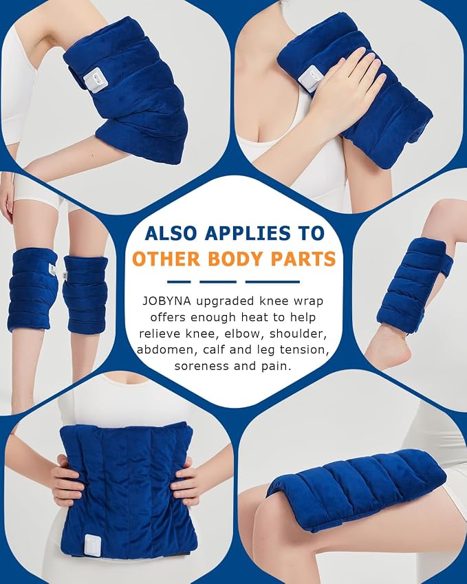 Knee Heating Pad for Arthritic, 2PCS Super Soft Electric Heat Pad for Leg, 20s Fast Heating Knees Warmers with 10-90min Auto-Off Timer, 86-158℉ Heat Level (No Battery, No Vibration)
