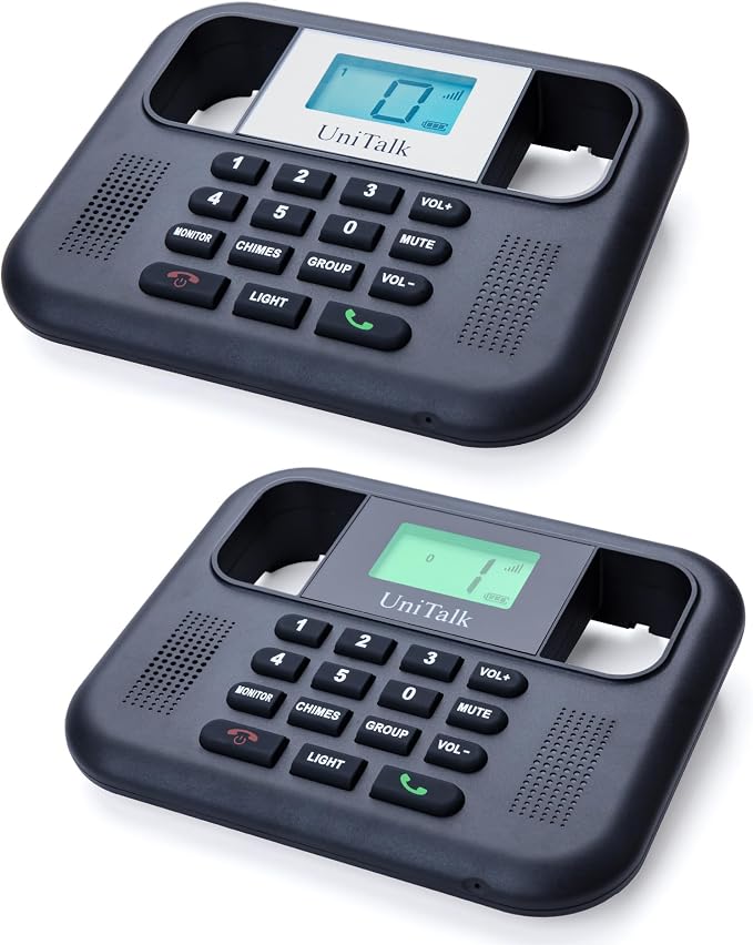 Wireless Intercoms for Home & Office, Two-Way Real-time Full-Duplex Voice System with Offline Voice Control,Group Call & Monitor Function, Clear Sound, Long Range Up to 1/4 Mile (UT-001-1F1P)