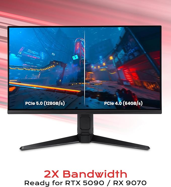 LINKUP PCIE 5.0 Riser Cable | for Vertical GPU Mount | Right Angle | Graphics Card GPU Ready | Usable with PCIe 4.0 & RX 9070/ RTX5090 | 20cm (Total Length: 24cm)