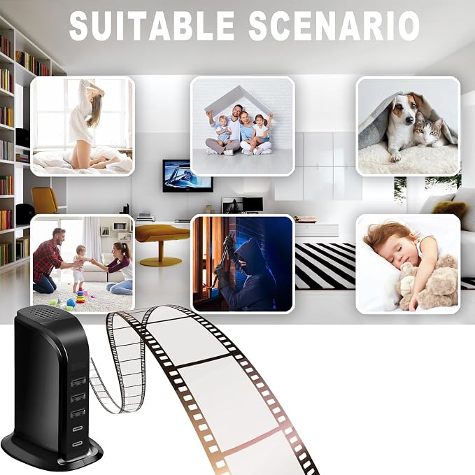1080P WiFi Security Portable Cameras，USB Charger Camera for Home Surveillance Security Night Vision for Home, Baby, Pet