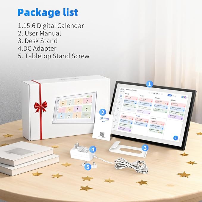 10.1 Inch Digital Calendar with Touchscreen Full HD Interactive Display, Wall & Desk Mountable Family Planner, Chore Chart, to-Do List & Meal Planner, Smart Digital Picture Frame Gift for Women Mom