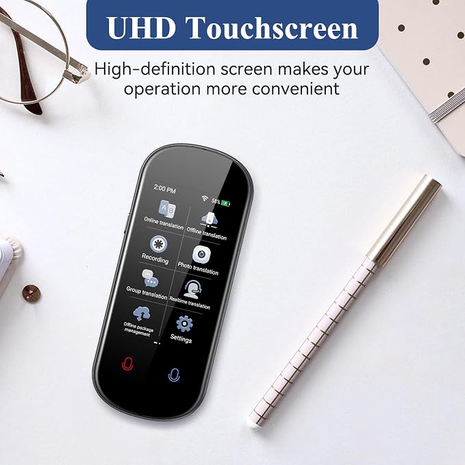 Language Translator Device, VORMOR Two-Way AI Voice Translator for Voice/Text/Offline/Photo Translation 150+ Language Online Translation Portable Tow Way Translator Device for Business Learning Travel