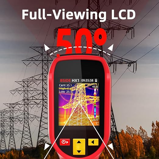 BSIDE Thermal Imaging Camera 240 x 240 Resolution Handheld Infrared Camera, 15 Thermal Palettes with 320 x 240 Full-Viewing TFT LCD for Home Inspection HVAC Electrical, 25Hz Refresh Rate, -4℉~1022℉
