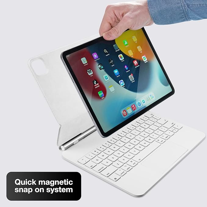 InUnion Magic Keyboard for iPad Pro 11(1st/2nd/3rd/4th)&iPad Air 11 Inch (M2,2024/M3,2025) and 10.9" iPad Air 5th&4th Generation, Bluetooth Magnetic Keyboard Case with Trackpad, USB Charging, Backlit
